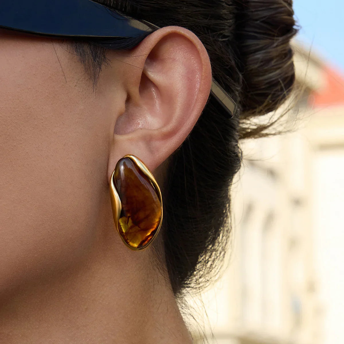 [AuraEcho]Amelise Polished Gemstone Earrings