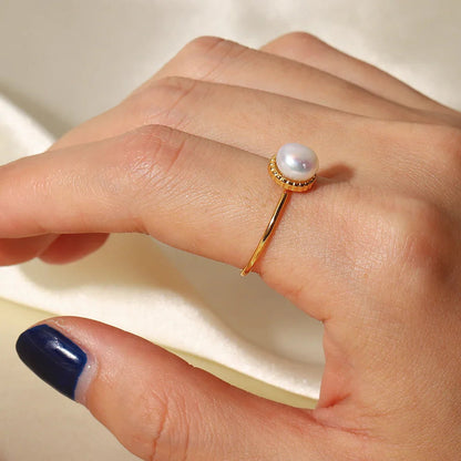 [AuraEcho]Solis Gold Pearl Ring