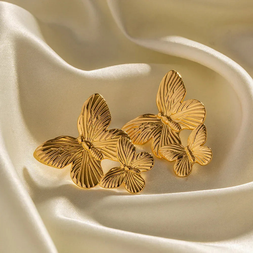 [AuraEcho]Butterfly Gold Earrings