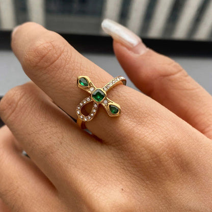 [AuraEcho]Joy Diamond Knot Gold Ring