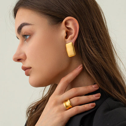 [AuraEcho]Olive Gold Earrings