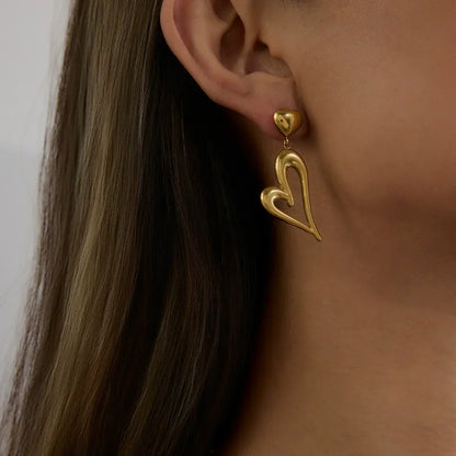 [AuraEcho]Venus Gold Heart Earrings
