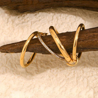 [AuraEcho]Christabel Diamond Ring Stack