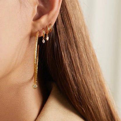 [AuraEcho]Shayla Hammered Diamond Hoops