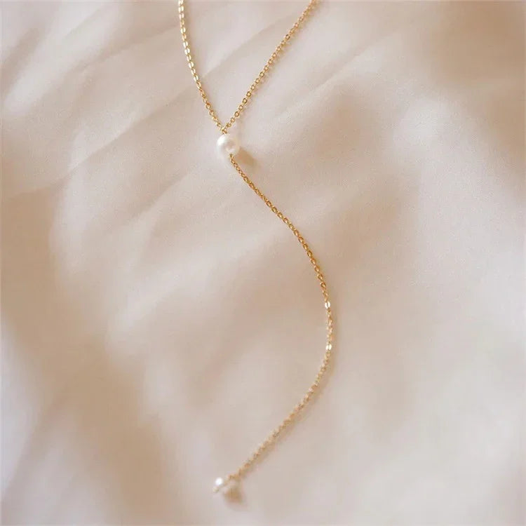 [AuraEcho]Beatrice Pearl Tassel Necklace