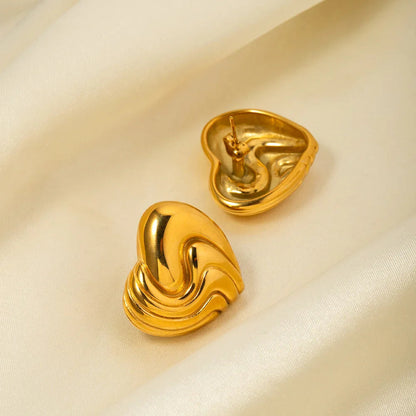 [AuraEcho]Milena Heart Gold Earrings