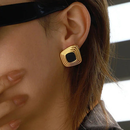 [AuraEcho]Sylvie Geometric Gold Earrings