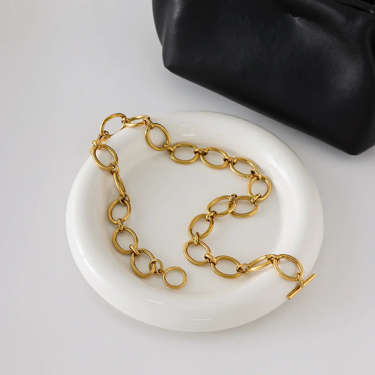 [AuraEcho]Cielle Chunky Gold Chain Necklace