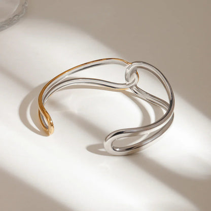 [AuraEcho]Noria Two Tone Gold Bangle