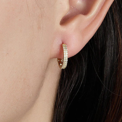 [AuraEcho]Cathy Paved Hoop Earrings