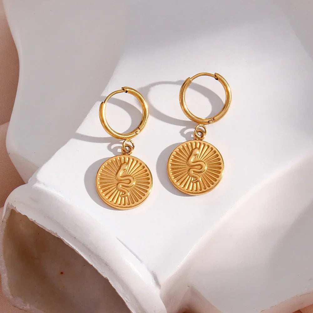 [AuraEcho]Eliana Serpent Coin Earrings