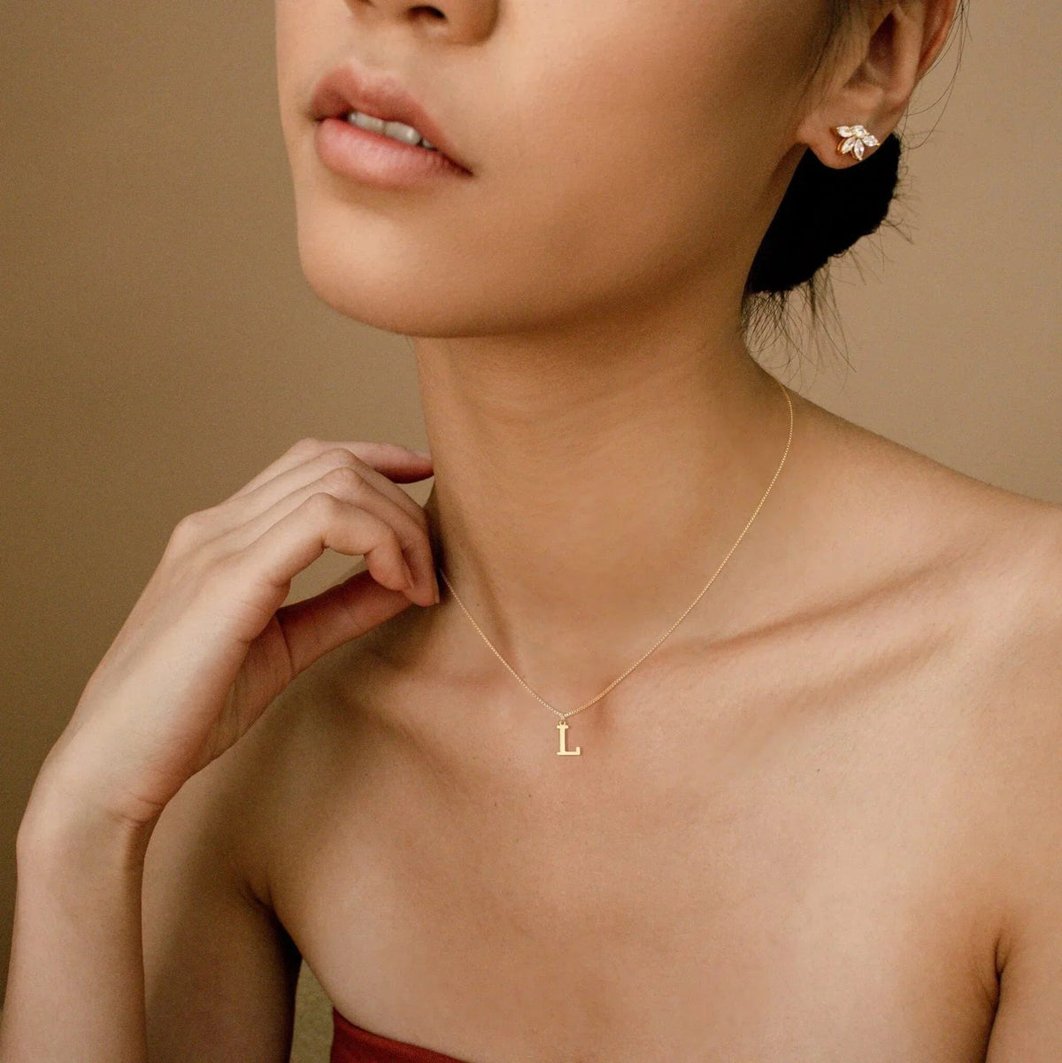 [AuraEcho]Therese Letter Initial Gold Necklace