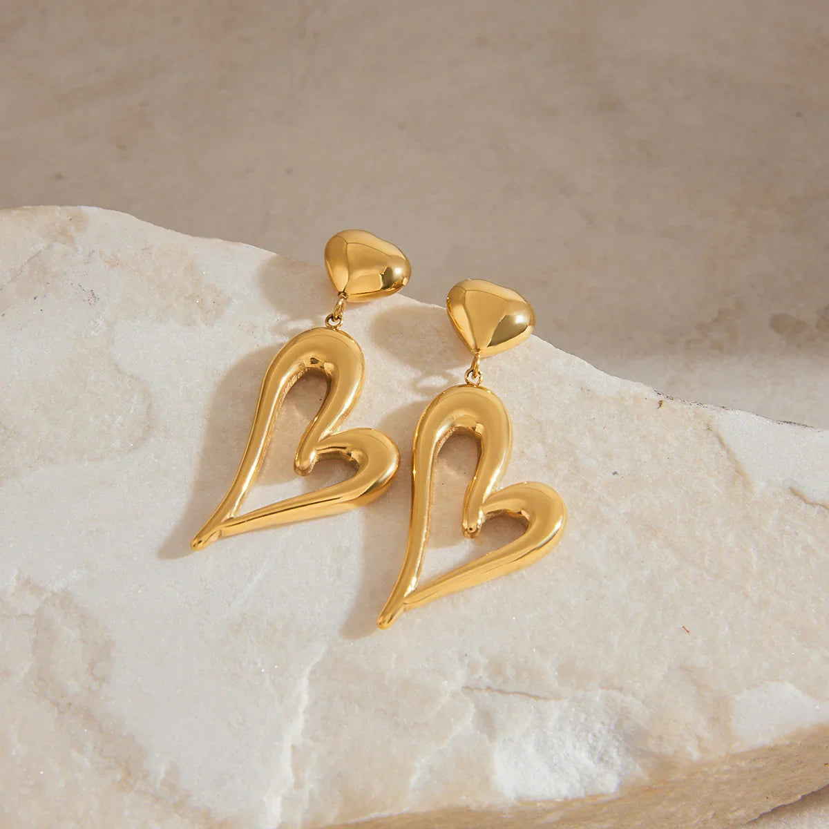 [AuraEcho]Venus Gold Heart Earrings
