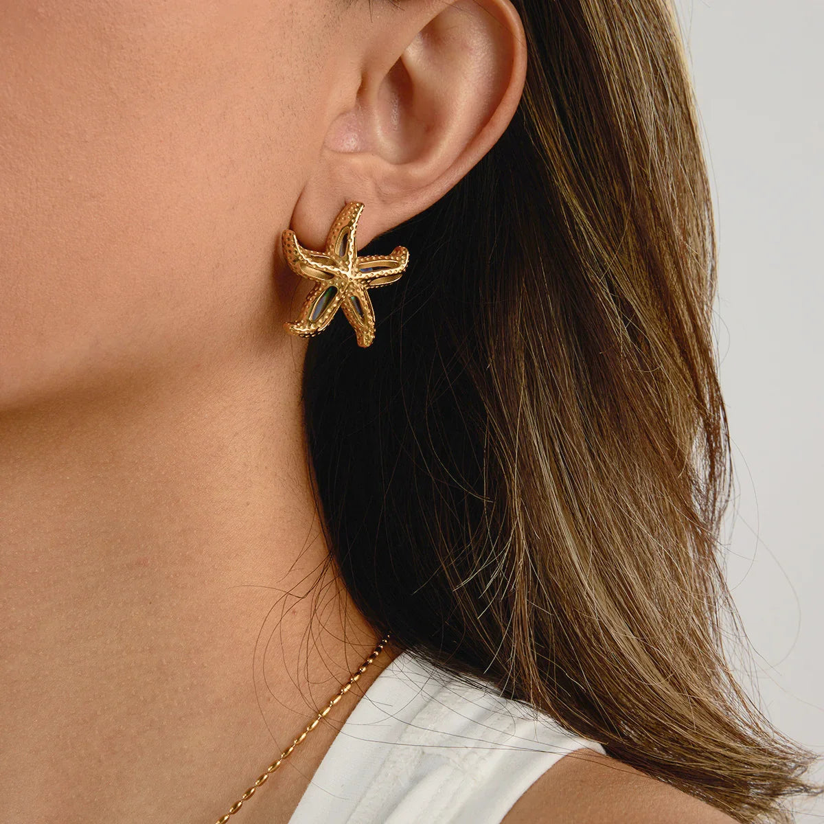 [AuraEcho]Aquatta Gold Starfish Earrings