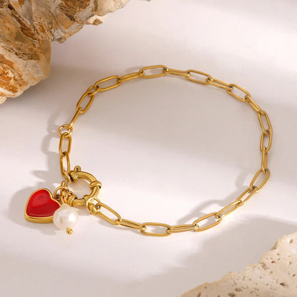 [AuraEcho]Nerissa Heart Chain Pearl Bracelet