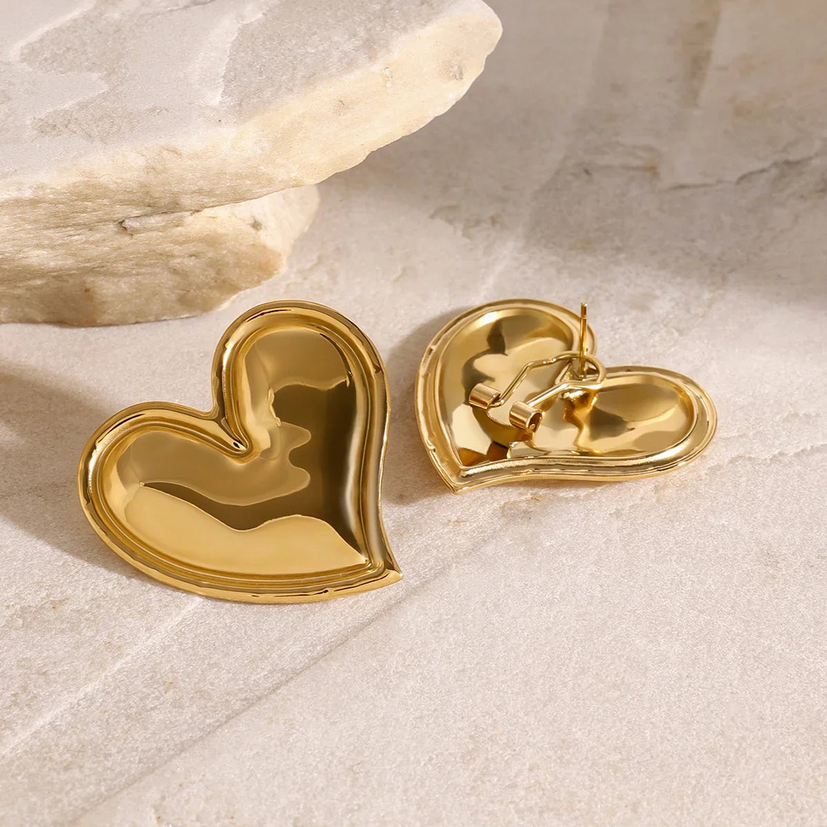 [AuraEcho]Liora Gold Heart Earrings