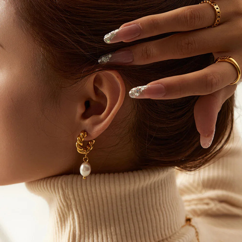 [AuraEcho]Emma Pearl Earrings