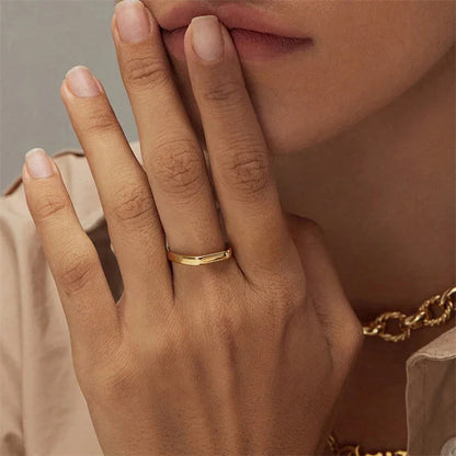 [AuraEcho]Sasha Geometric Gold Ring