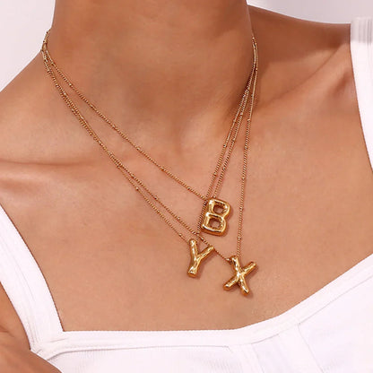 [AuraEcho]Balloon Gold Initial Necklace