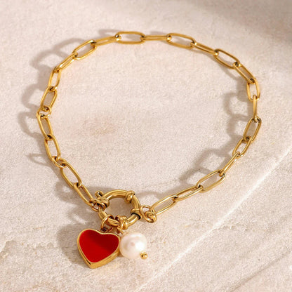 [AuraEcho]Tanya Heart Pearl Bracelet