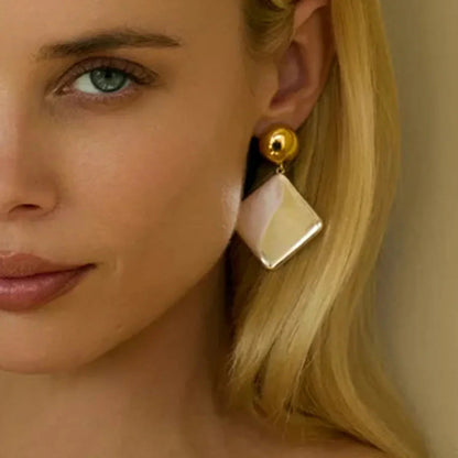 [AuraEcho]Kelly Geometric Drop Earrings