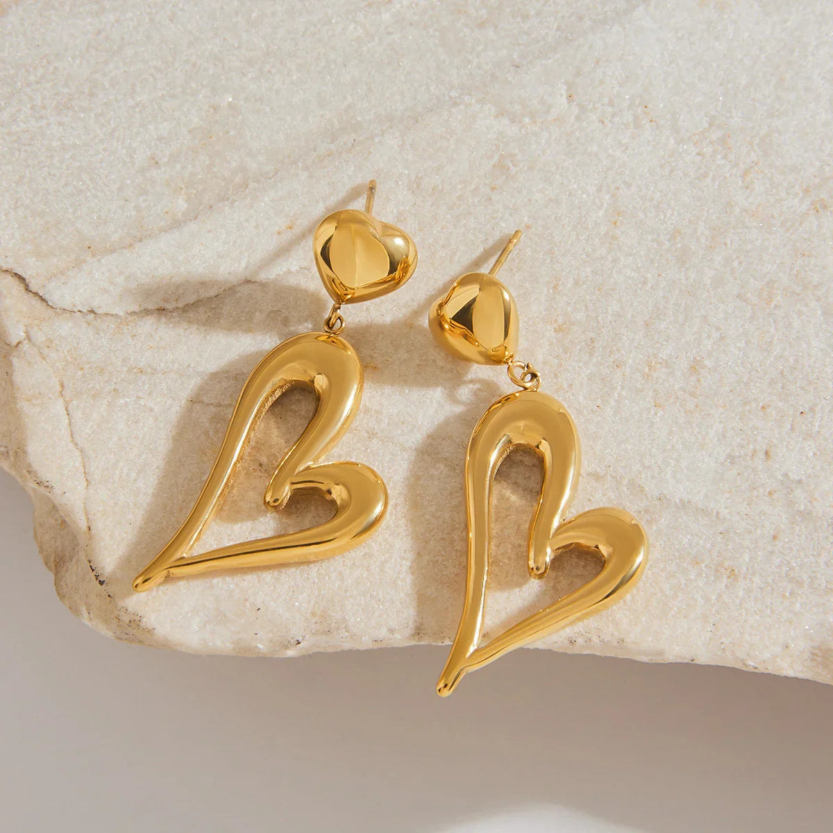 [AuraEcho]Venus Gold Heart Earrings
