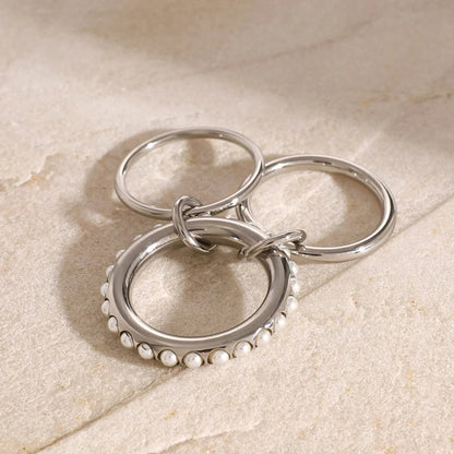 [AuraEcho]Mikayla Stacked Freshwater Pearl Ring