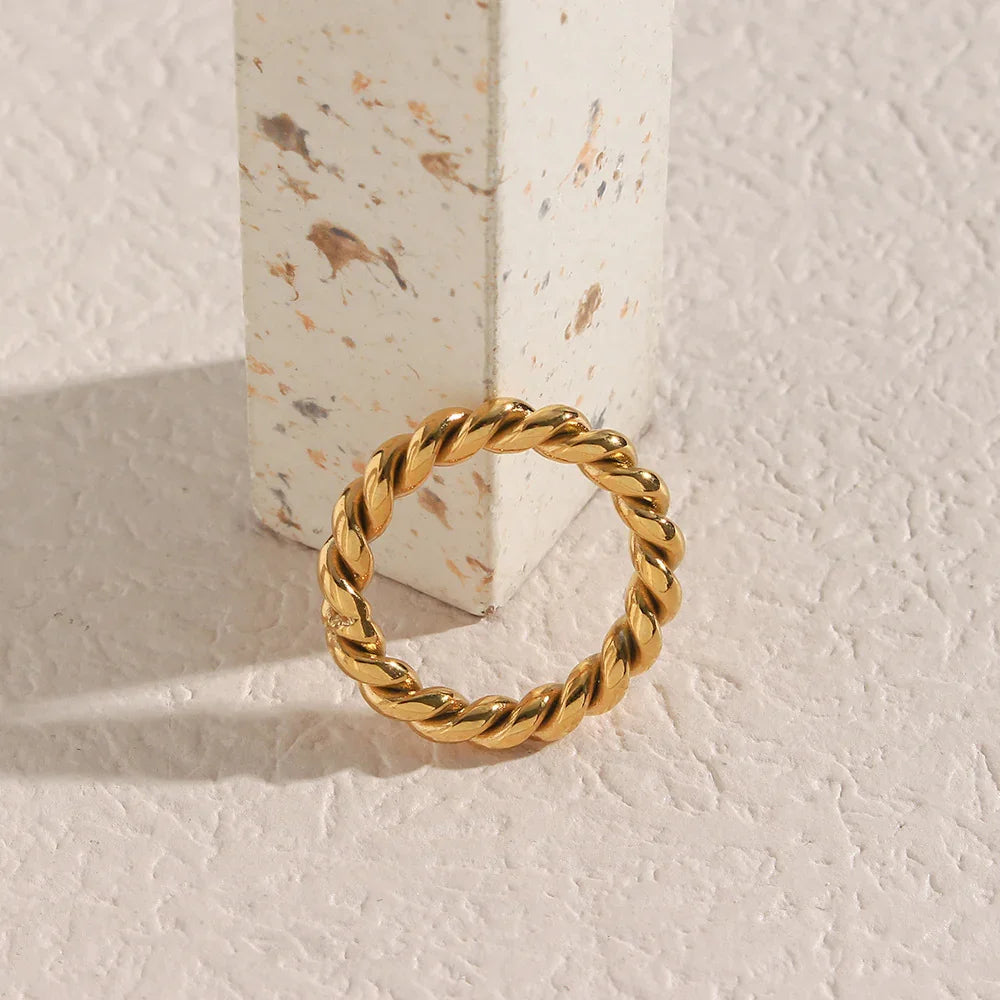 [AuraEcho]Melody Gold Twist Ring