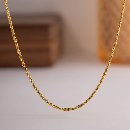 [AuraEcho]Calle Rope Chain Gold Necklace