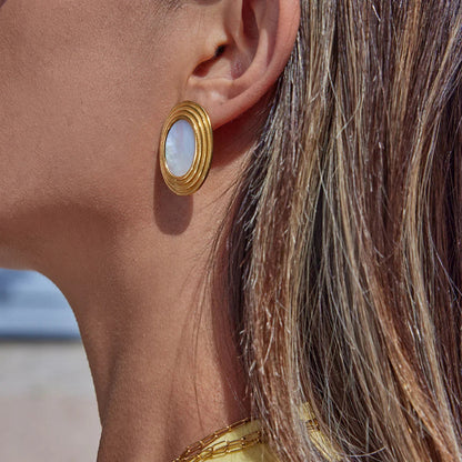 [AuraEcho]Ruthie Gold Enamel Earrings