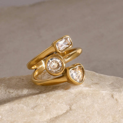 [AuraEcho]Amelina Layered Diamond Ring