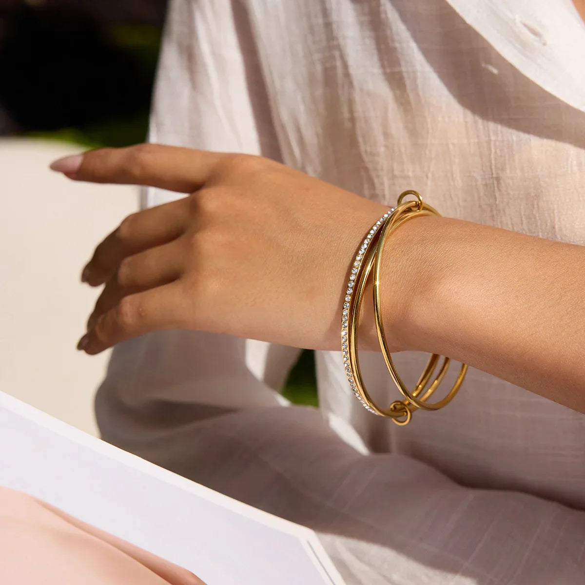 [AuraEcho]Quinley Stacked Diamond Bracelet