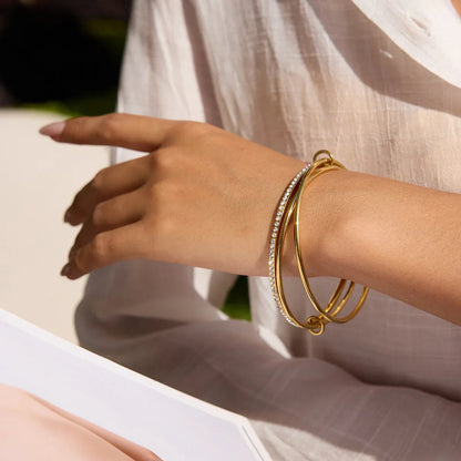 [AuraEcho]Quinley Stacked Diamond Bracelet