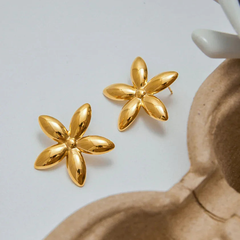 [AuraEcho]Monica Floral Gold Earrings