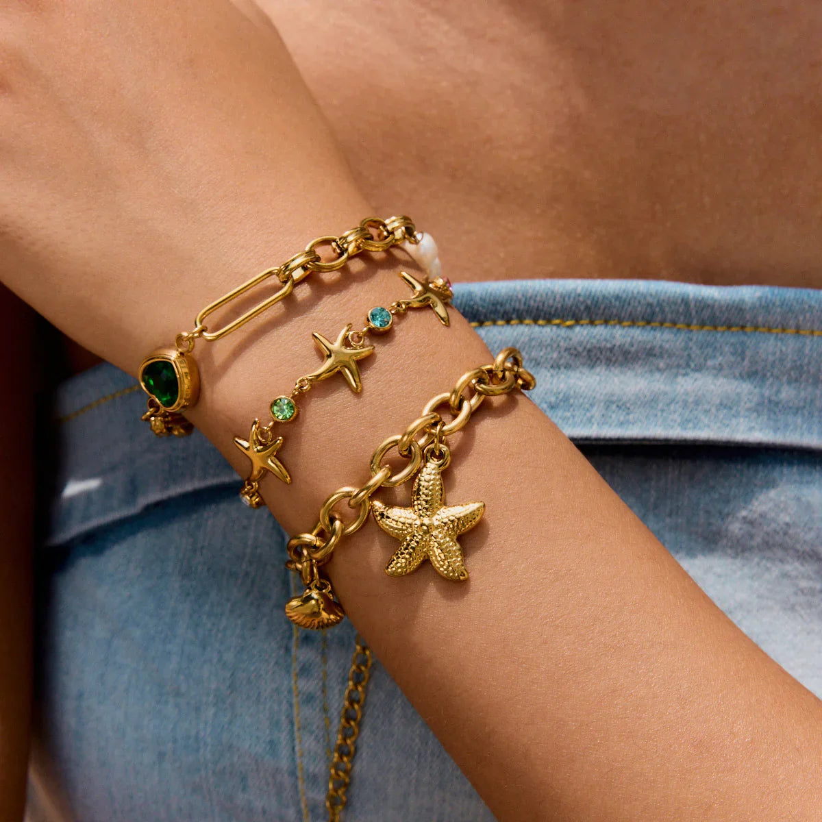 [AuraEcho]Kristine Golden Starfish Bracelet