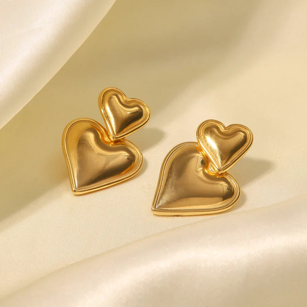 [AuraEcho]Zofia Gold Heart Earrings
