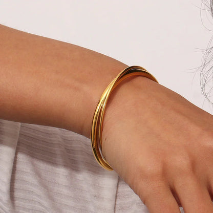[AuraEcho]Rianne Layered Gold Bangle