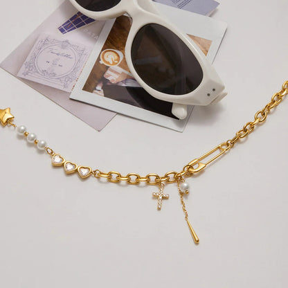 [AuraEcho]Zeraphine Diamond Pearl Gold Necklace
