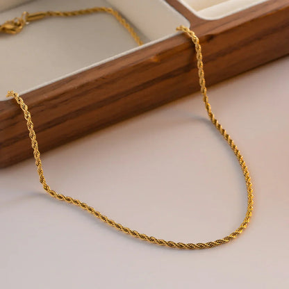 [AuraEcho]Calle Rope Chain Gold Necklace