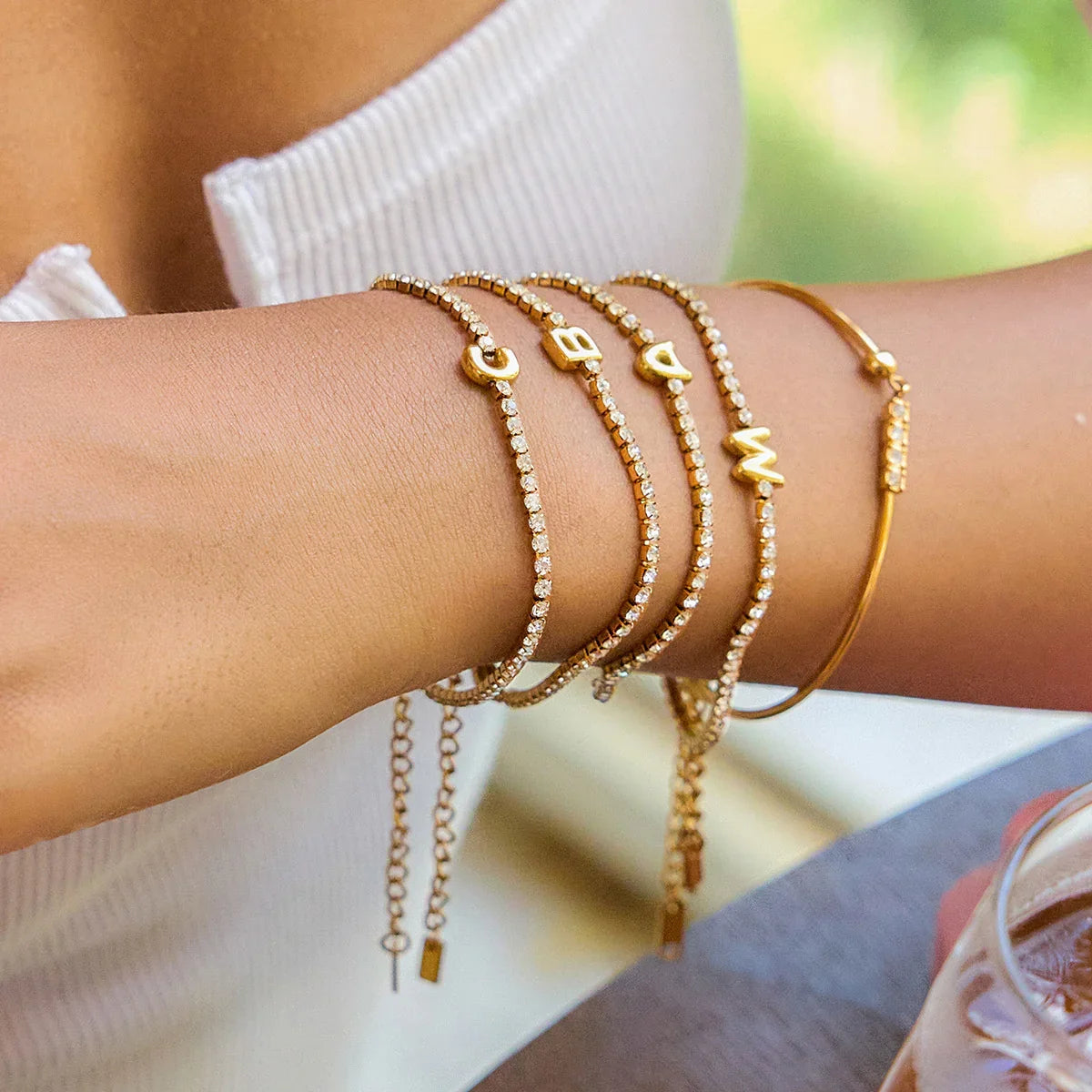 [AuraEcho]Avaria Bubble Letter Tennis Bracelet
