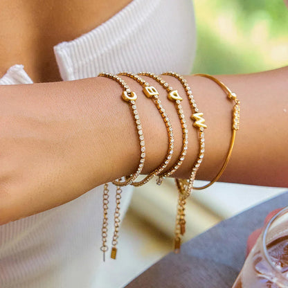 [AuraEcho]Avaria Bubble Letter Tennis Bracelet