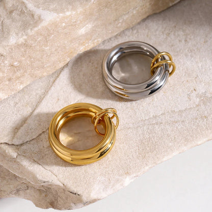 [AuraEcho]Dune Stacked Gold Ring