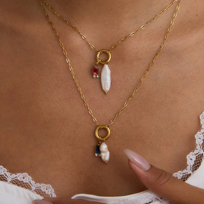 [AuraEcho]Caitlin Birthstone Pearl Necklace