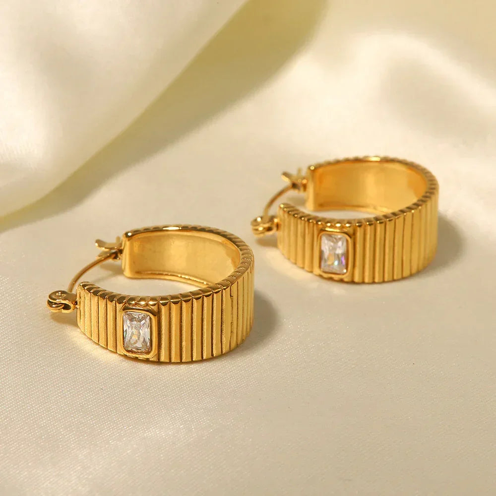 [AuraEcho]Carole Gold Hoop Earrings