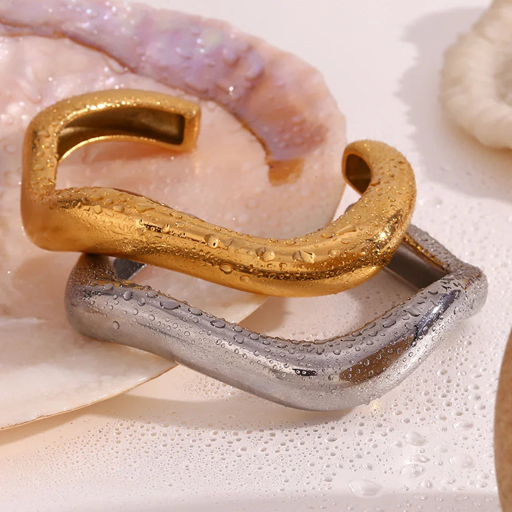[AuraEcho]Zaria Asymmetrical Gold Bangle