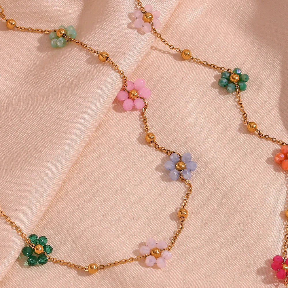 [AuraEcho]Azalea Floral Gold Necklace