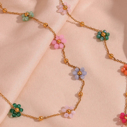 [AuraEcho]Azalea Floral Gold Necklace