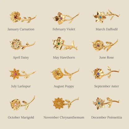 [AuraEcho]Maribelle Birth Flower Gold Necklace