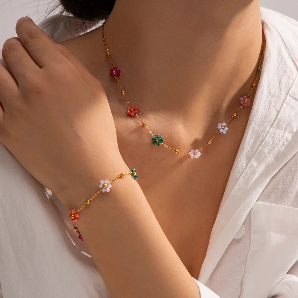 [AuraEcho]Azalea Floral Gold Bracelet