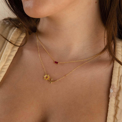 [AuraEcho]Maribelle Birth Flower Gold Necklace